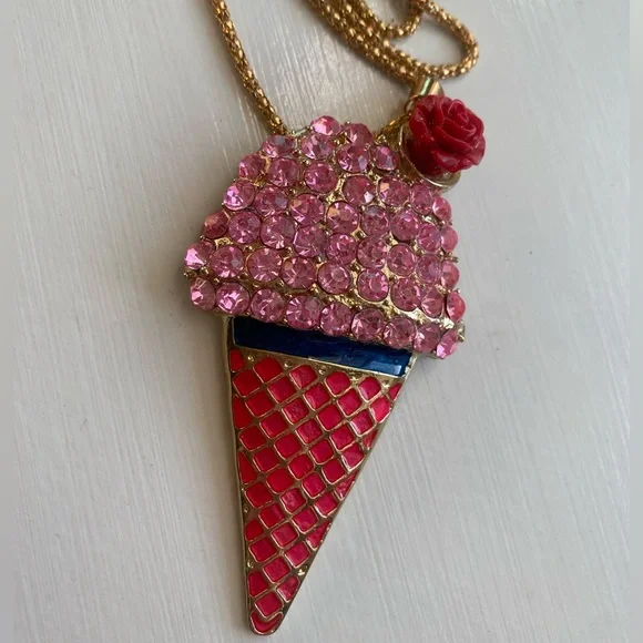 Betsey Johnson Ice Cream Cone Statement Necklace - Picture 5 of 5